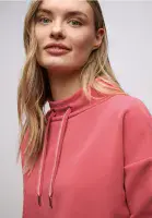 Street One Silk Look Shirt With. Strip Cord | Coral  324639