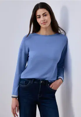 Street One  Structure Stripe Shirt | Blue 324637