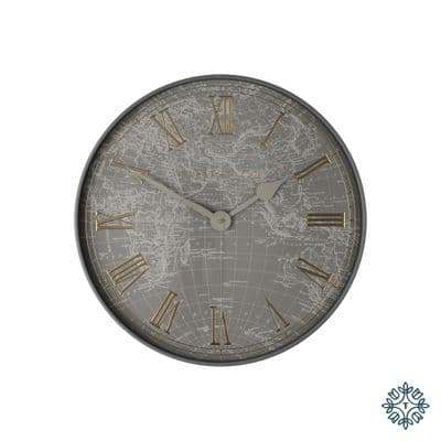 TARA Baker & Brown Atlas Clock 50cm | Grey TL6006