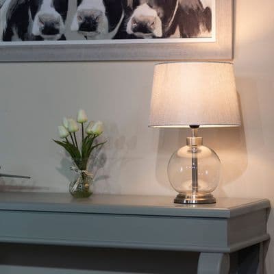 TARA  Bella Glass Lamp  | Silver TL6961