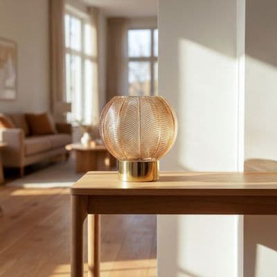 TARA  Hurricane Amber Glass ORB 17CM   |  Gold  TL7310