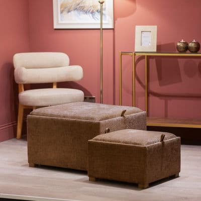 TARA Maya Tray Table Pouffes | Cappuccino TL7087