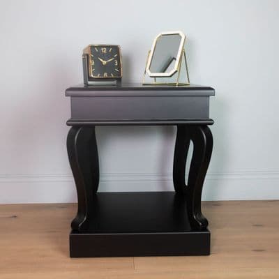 TARA Scroll End Table | Black TL6493