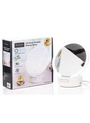 The Grange Collection Hollywood Bluetooth Portable Make Up Mirror| White HB167