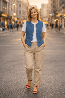 Tiffosi Albita Denim Vest | Denim 10064979