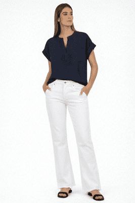 Tiffosi Caminho S/S Blouse | Navy 10064915