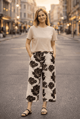 Tiffosi Posey Trousers | Brown Flower10064609