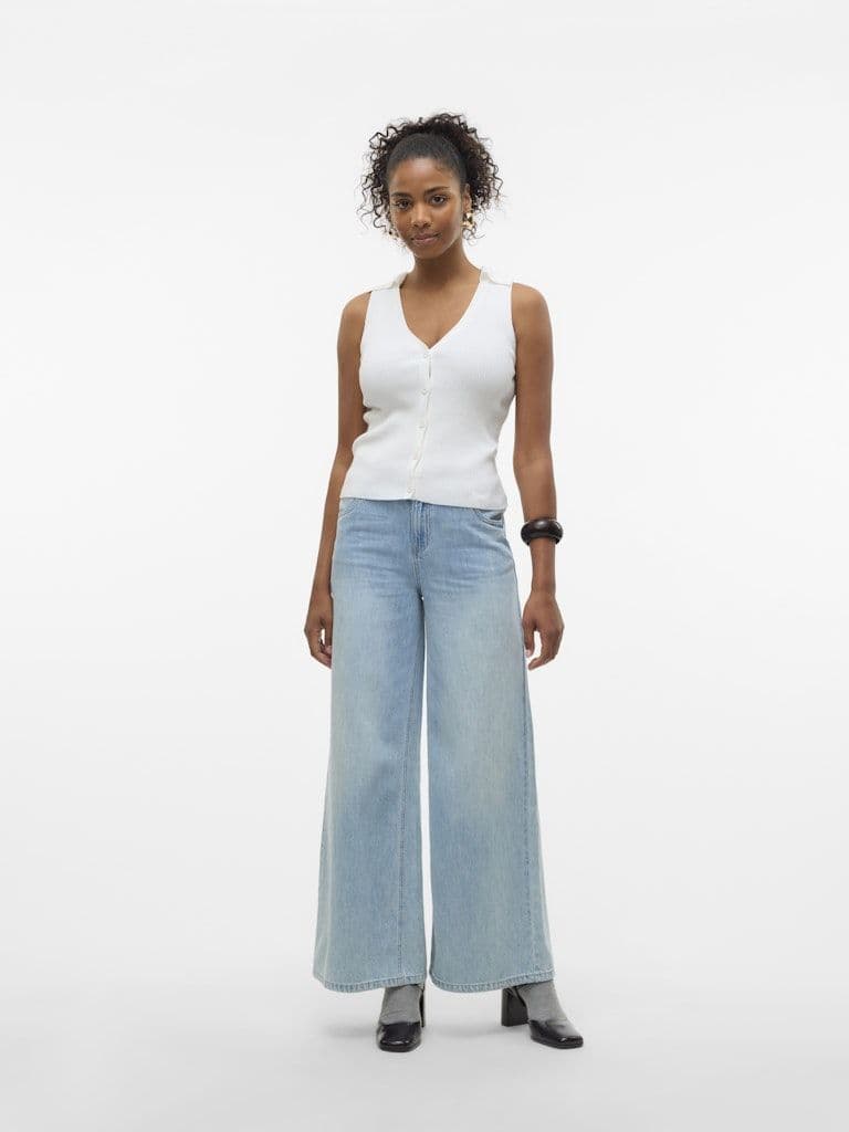 Vero Moda Annet Mr Wide Jeans Med Blue