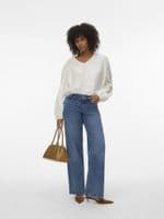 Vero Moda Anya LS Embroidery Top | Cloud Dancer
