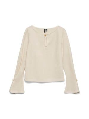 Vero Moda Blis LS Boat Neck Short Top | Birch