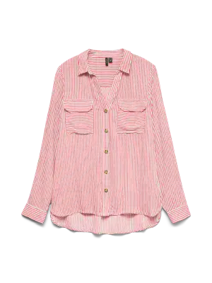 Vero Moda Bumpy L/S Shirt | Coral