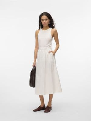 Vero Moda Charlotte HW Ankle Skirt  | Snow White