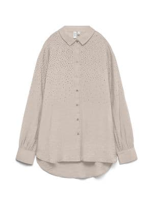 Vero Moda Herdis LS Shirt  | Pumice Stone