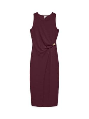 Vero Moda Hosanna S/L 7/8 Dress | Wine