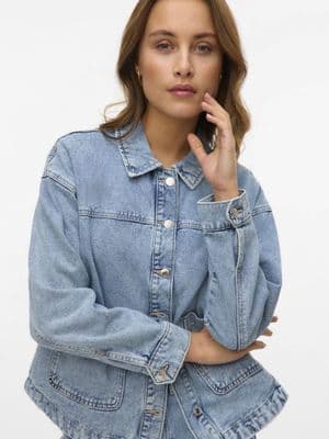 Vero Moda Jamie LS Denim Shacket  | Light Blue