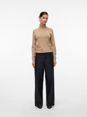Vero Moda Kayla HR Wide Coated Jean| Black