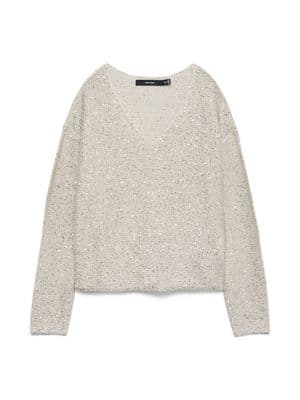 Vero Moda Leilani New LS V-Neck Pullover| Pumice Store