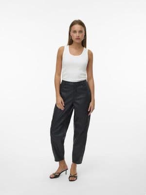Vero Moda Luana MW PL  Barrel Pants | Black