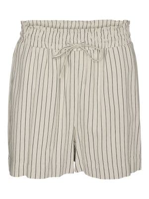 Vero Moda Mymilo HW Paperbag Shorts| Silver