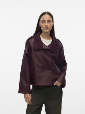 Vero Moda Nikolina Short Coated Trenchcoat| Wine