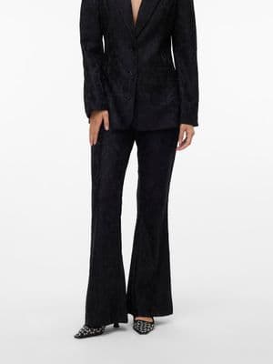 Vero Moda Scarly MW Flared Lace Pants | Black