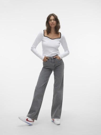 Vero Moda Tessa HR Wide Jeans Grey RA206