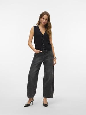 Vero Moda Zelda HR Barrel Denim Jeans | Black