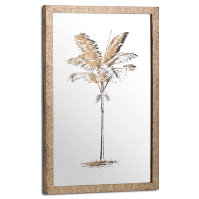 W J Sampson 22052 Metallic Brass Mirrored Palm Wall Art