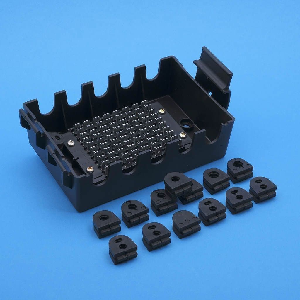 10 Module Junction Box 10 way weatherproof junction box with hinged lid CB10