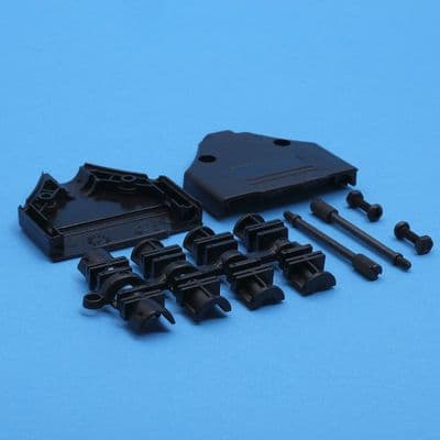 25 way D type connector plastic cover (Black) (D25PC)
