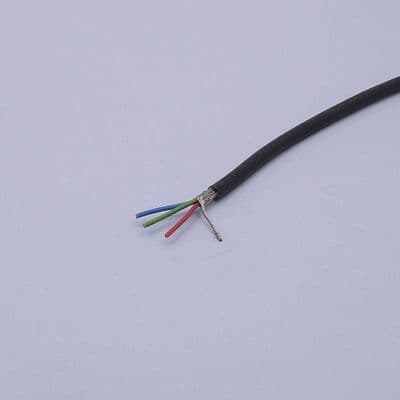 3 core screened cable. 0.5mm tinned wires. Black sleeve (SCN0.5/3)