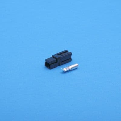 30A connector with silver plated copper contacts. Black (1401)