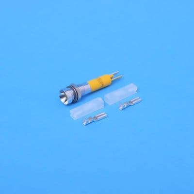 5mm LED indicator. Recessed bright Chrome. Yellow 12 Volt (LED5YC)
