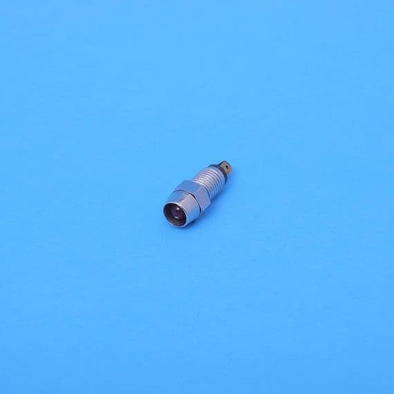 5mm Red LED indicator. Recessed bright Chrome. Solder tabs. (LED5RED)