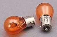 BA15s panel bulb. 12 volt 21 watt. Level pins. Amber (B343)