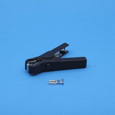 Battery clip. Black 75mm long. 6.35mm connection. (Supplied) (BC40B)