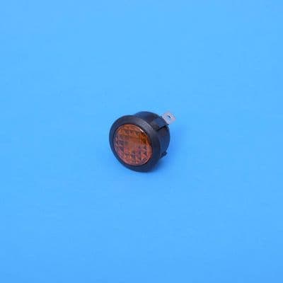 Black body LED warning light. Amber lens 20mm panel hole. (60740)