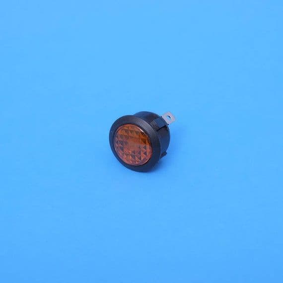 Black body LED warning light. Amber lens 20mm panel hole. (60740)