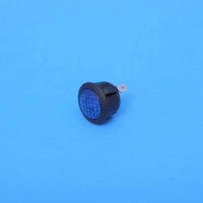 Black body LED warning light. Blue lens 20mm panel hole. (60732)