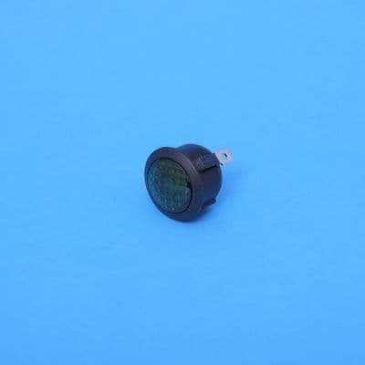 Black body LED warning light. Green lens 20mm panel hole. (60734)