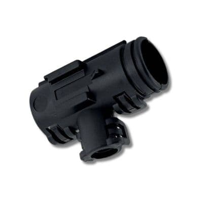 Black nylon 'T' piece connector. Tube No. CT22/22/10 (CTT115)