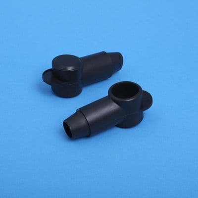 Black PVC Terminal Cover. Cap dia. 20mm  Sleeve dia. 17.8mm. (AC10B)