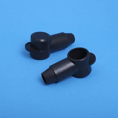 Black PVC Terminal Cover. Cap dia. 22mm  Sleeve dia. 17.8mm. (AC11B)