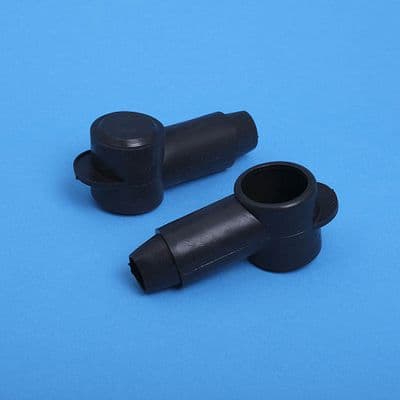 Black PVC Terminal Cover. Cap dia.  24mm  Sleeve dia. 17.8mm (AC12B)