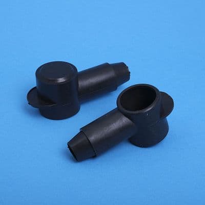 Black PVC Terminal Cover. Cap dia.  26mm  Sleeve dia. 17.8mm (AC13B)