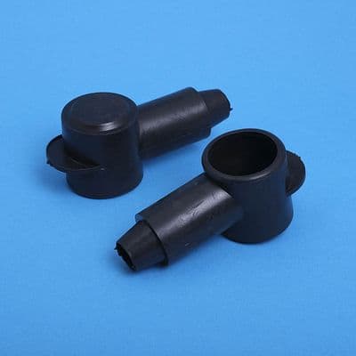 Black PVC Terminal Cover. Cap dia.  28mm  Sleeve dia. 19.1mm (AC14B)