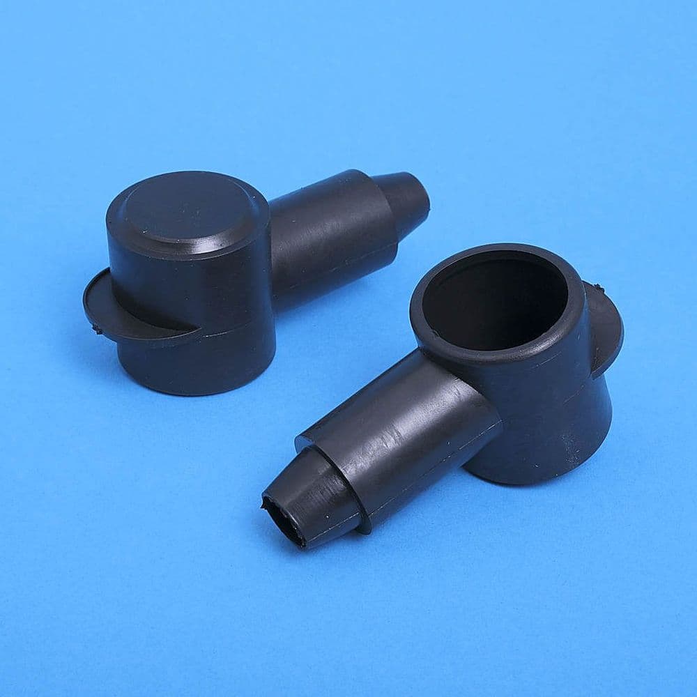 Black PVC Terminal Cover Cap dia 30mm Sleeve dia 19 1mm AC15B
