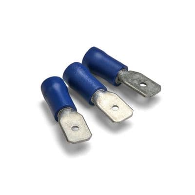 Blue pre insulated male blade terminal 6.3mm. (T502)