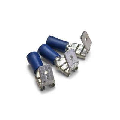 Blue pre insulated piggy back blade terminal 6.3mm. (T602)