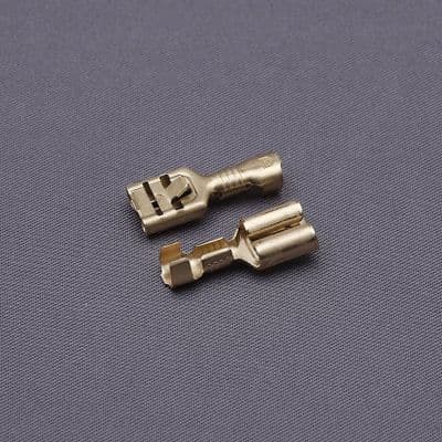 Brass 6.3mm female terminal for 0.75-2.5mm cable with latch (3-2922/10)